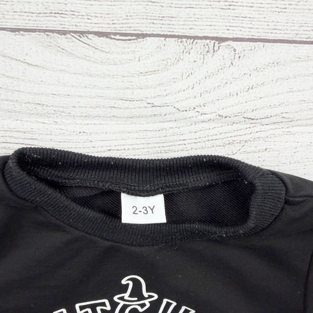 Toddler Halloween Sweatshirt “Witches Be Crazy” Graphic Crewneck Pullover 2-3 - Picture 2 of 4